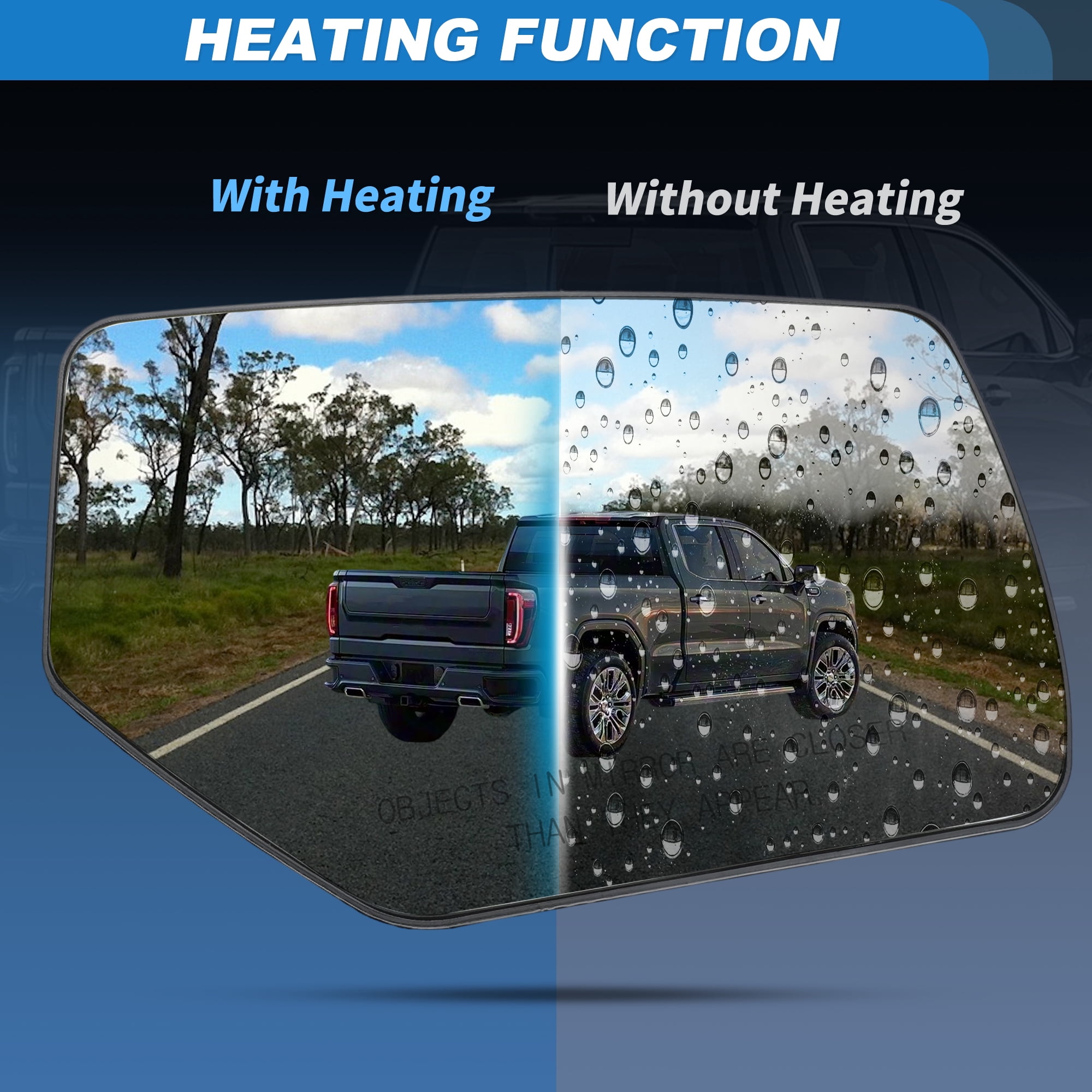 Unique Bargains Heated Mirror Glass for GMC Right Side