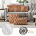 thumbnail image 6 of Orange Moroccon Outdoor Waterproof Pillow Covers, Farmhouse Country Minimalist Geometric Decorative Square Throw Pillowcase Sofa Cushion Sham for Patio/Couch/Chair, 16"x16" 2 Pack, 6 of 8