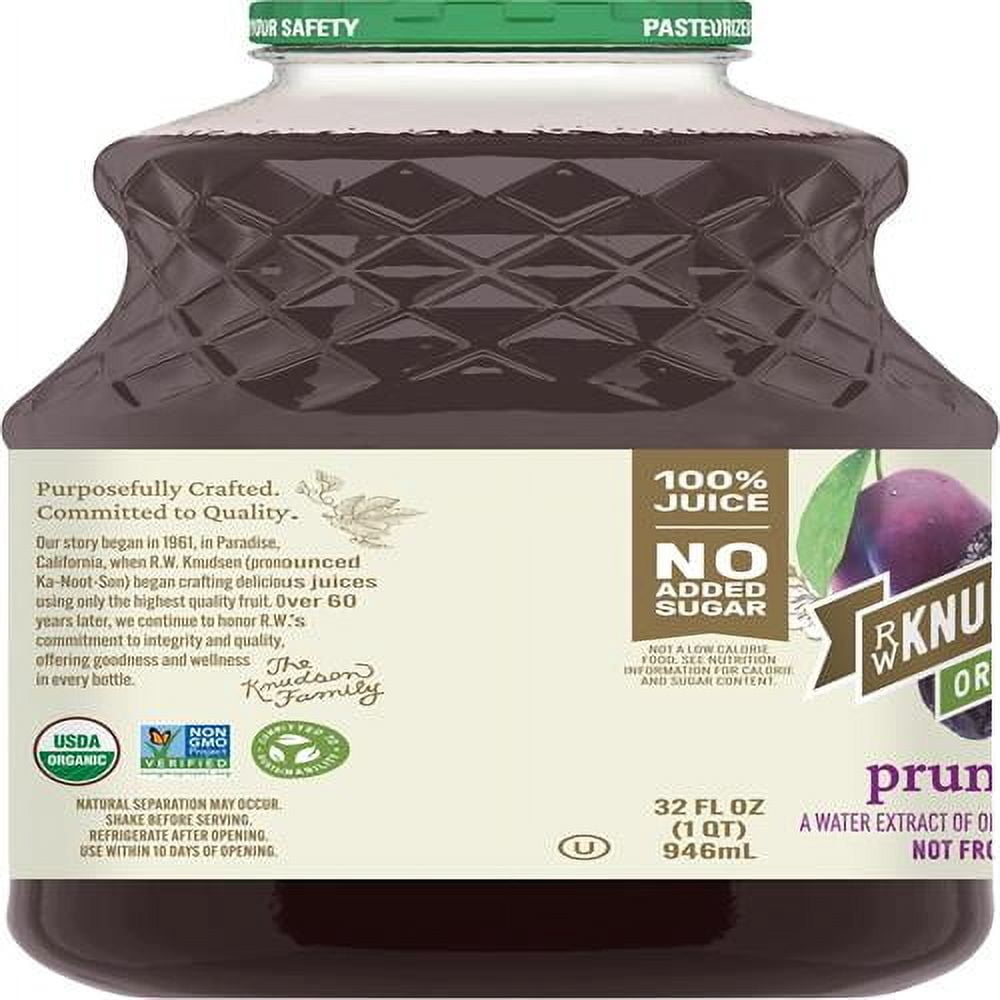 R.W. Knudsen, Organic Just Prune Juice, 32 Fl Oz Bottle - Pack of 2
