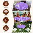 thumbnail image 6 of Blue Purple Round Tablecloth 36-44 Inch Round Fitted Table Cloth with Elastic Edge, Geometric Vertical Striped Solid Rainbow Waterproof Table Cover Protector for Outdoor Picnic Party Dining, 6 of 6