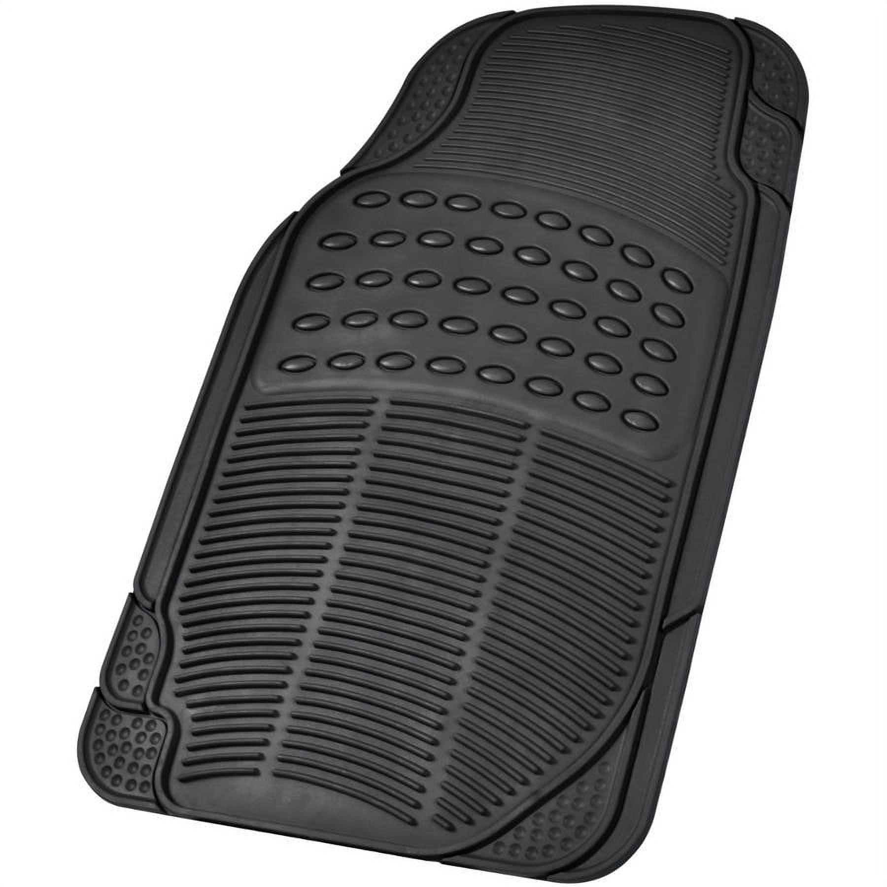 BDK 3 Row Car Floor Mats for SUV and Van, Heavy Duty Rubber Mats and Liner, Black Beige Gray