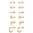 thumbnail image 4 of Believe by Brilliance Women's 14kt Gold Flash Plated Cubic Zirconia Earring Set of 6 Pairs, 4 of 5