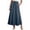 Navy, variant on Tqcoqu Women's Cotton Linen Midi Skirt with Pockets Casual Flowy Swing Elastic High Waist A-Line Long Boho Skirts,Army Green Women's S-XXL