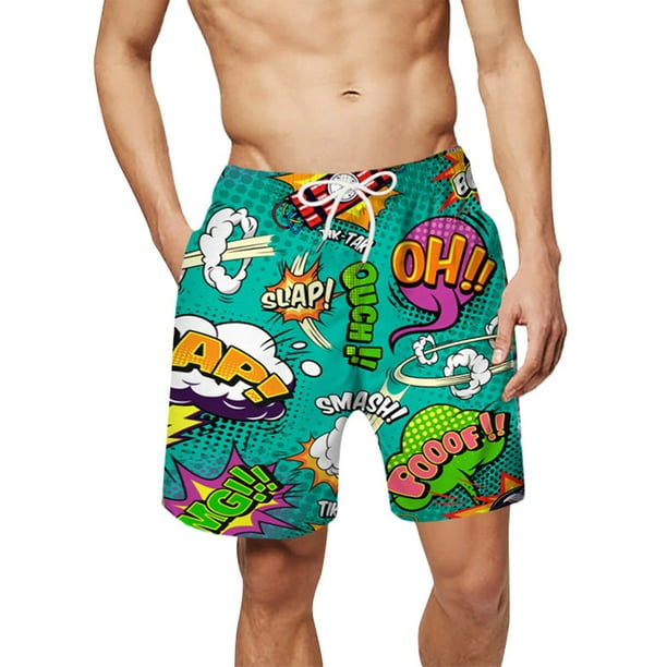 CVLIFE Men Funny Swim Trunks Quick Dry Summer Surf Beach Board Shorts  Hawaiian Aloha Shorts with Mesh Lining/Side Pockets 