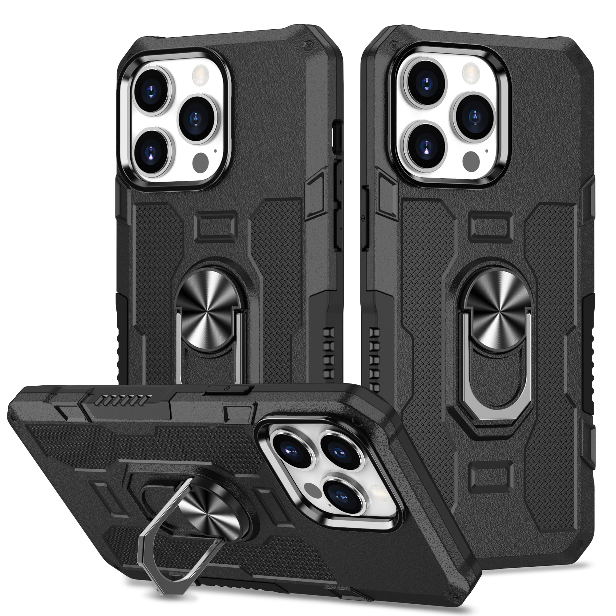 Phone Case for iPhone XS Max Case, iPhone XS Max Phone Case Built in 360 Rotating Ring Stand, Luxury Heavy Duty Armor Hard PC Soft TPU Slim Phone Case for iPhone XS Max - Black