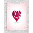 thumbnail image 1 of Love Tapestry, Heart Background Valentines Day Pattern Amour Ornamental Vintage Inspirations, Wall Hanging for Bedroom Living Room Dorm Decor, 40W X 60L Inches, Pale Pink Red White, by Ambesonne, 1 of 2