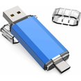 thumbnail image 1 of Unidad Flash USB Tipo C 64 GB Memoria USB 3.0 de 64 GB Memoria USB 2 en 1 Memoria Flash OTG de 64 Giga 3.1 Disco U Llavero de Alta Velocidad Impermeable Conexiones Duales para Samsung S8/S9 Huawei, 1 of 5