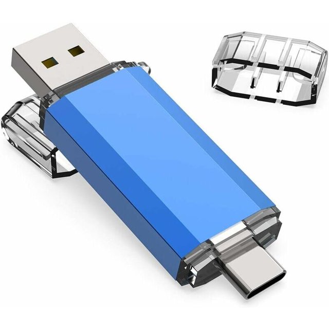 Unidad Flash USB Tipo C 64 GB Memoria USB 3.0 de 64 GB Memoria USB 2 en 1 Memoria Flash OTG de 64 Giga 3.1 Disco U Llavero de Alta Velocidad Impermeable Conexiones Duales para Samsung S8/S9 Huawei