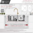 thumbnail image 6 of Stylish Undermount 28" Stainless steel double bowl 60/40 kitchen sink with Grids & Strainers S-403G, 6 of 11