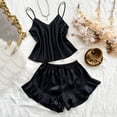 thumbnail image 4 of fatyb Plus Size Womens Pajama Sets Sleeveless Cami Tops and Ruffle Hem Shorts 2 Piece Sleepwear Outfits, 4 of 5