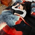 thumbnail image 4 of Feelyou Black White Wolf Twin Bedding Sets 7-Piece for Couple, Romantic Red Rose Bedding Comforter Set, Happy Valentines Animal Reversible Sheet Sets, Breathable Home Decor, 4 of 7