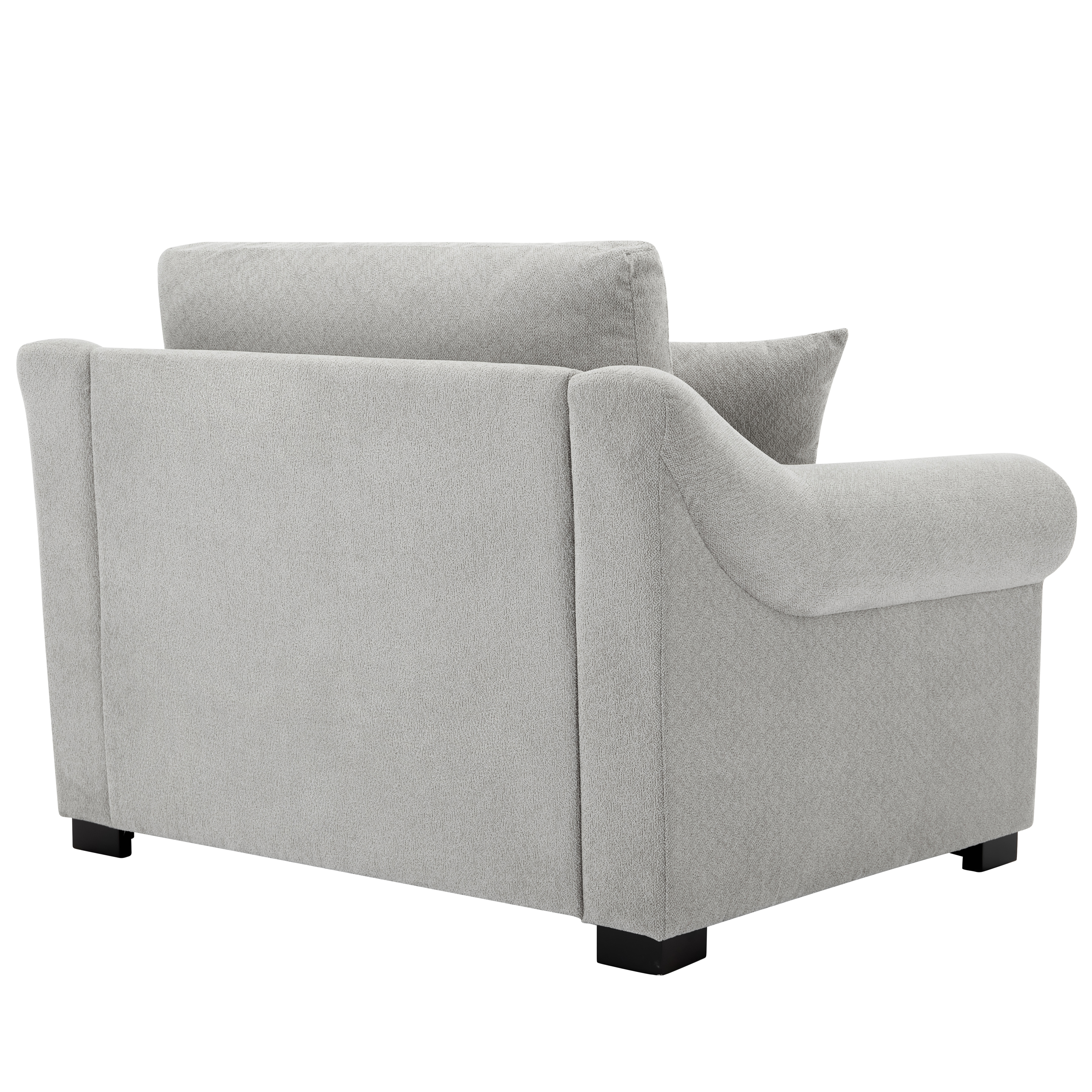 Euroco Modern Chenille Oversized Armchair, Chair and a Half, Single Sofa for Bedroom, Living Room,44.5" Wide, Light Grey