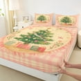 thumbnail image 3 of Manfei Floral Xmas Tree Full Size Sheets for Kids, Plaid Buffalo Bed Sheets, Merry Christmas Sheet Sets, Lightweight Room Decor, 4-Piece, 3 of 7
