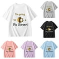 thumbnail image 7 of Gbsyewxs Girls Tshirts Crew Neck Short Sleeve Cartoon Bee Letter Print Casual Summer Shirts For Kids Pink Size 5-6 Years, 7 of 7