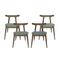 thumbnail image 2 of Noble House Currant Fabric Upholstered Dining Chairs, Set of 4, Walnut and Gray, 2 of 8