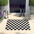 thumbnail image 2 of Black and White Checkered Flannel Non Slip Door Rugs,Washable Door Mats Indoor,Decorative Door Mats,Dirt-Resistant and Absorbent Doormat for Entrance,Bedroom,Kitchen,Bathroom,23.5"x16", 2 of 5