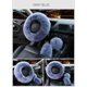 thumbnail image 3 of 3pcs Set Womens Winter Fashion Wool Fur Soft Furry Steering Wheel Covers-gray Blue Fluffy Handbrake Cover Gear Shift Cover Fuzz Warm Non-slip Car Deco, 3 of 5