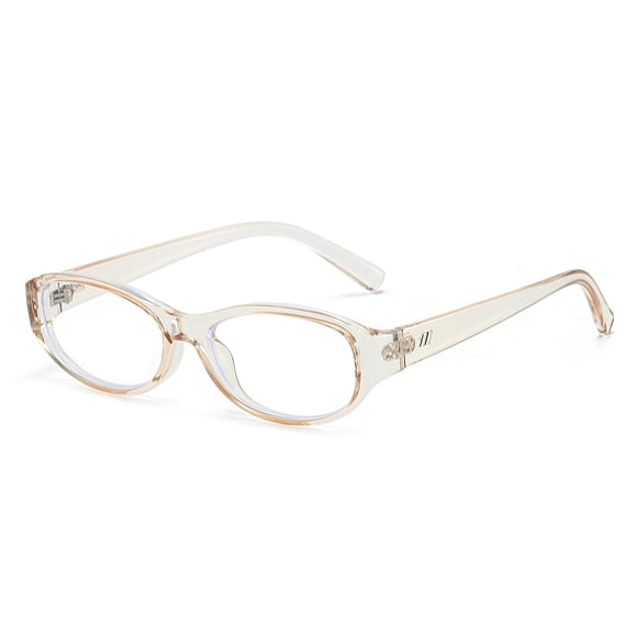 Lentes de bloqueo de luz azul LJCZKA Retro ovalados champán