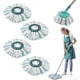 thumbnail image 1 of Set of 4 Replacement Heads for Leifheit Clean Twist Disc Mop Micro Set, 2-Fibre System for Round Floor Mop, Compatible with Leifheit Clean Twist M Mop, 1 of 5