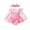 Pink, variant on CAIXIA Baby Girl Valentines Day Outfit Girls Valentine's Day Outfit Long Sleeve Ribbed Heart Print Romper Bodysuit Dress with Headband Set