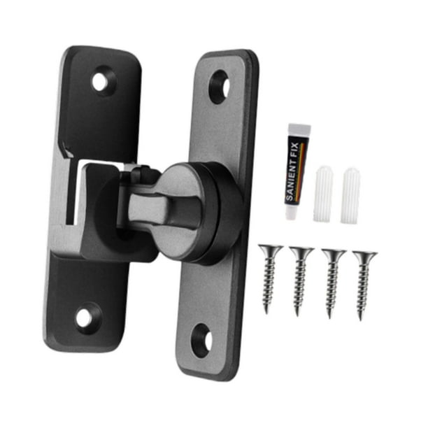 Cerradura para puerta corrediza con tornillos, pestillo universal para puerta, perno resistente Negro