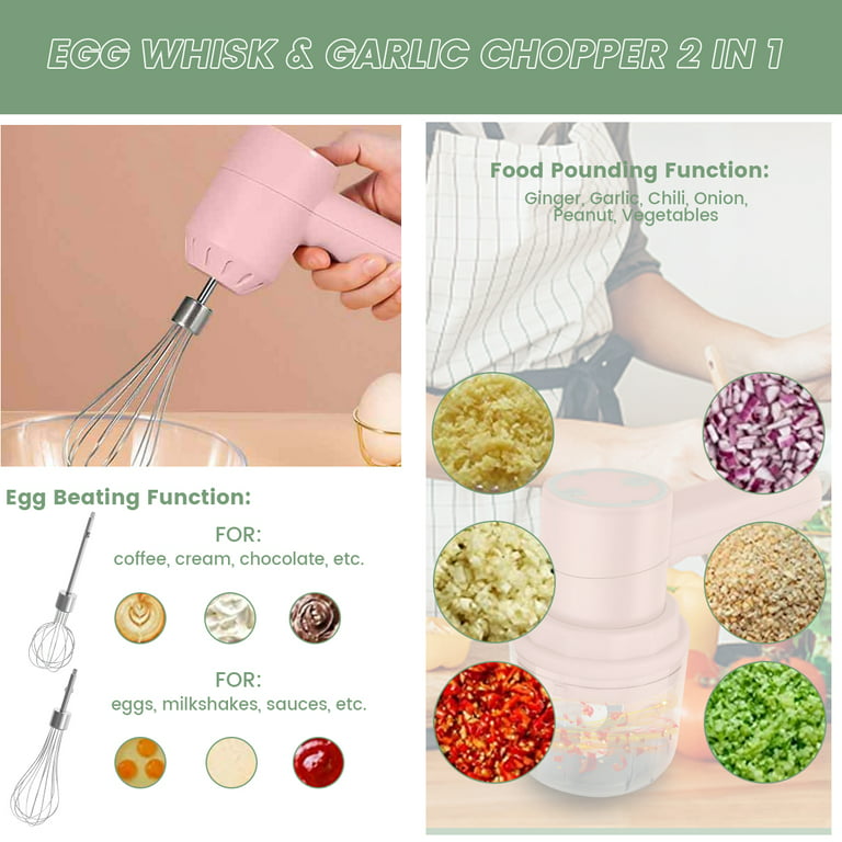 2-in-1 Food Chopper Electric Wireless Small Food Processors With