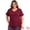 Burgundy, variant on Women's Plus Eyelet Embroidered Short Sleeve Blouse 1X Burgundy