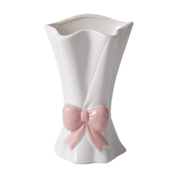 Ceramic Vase Medium Decorative Vase for Home Decor Flower Vase for Table Shelf Bathroom Living Room Decor Pink Accent Vase