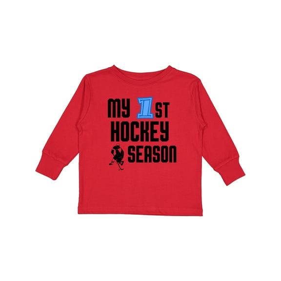 Inktastic my 1st hockey season Boys Long Sleeve Toddler T-Shirt