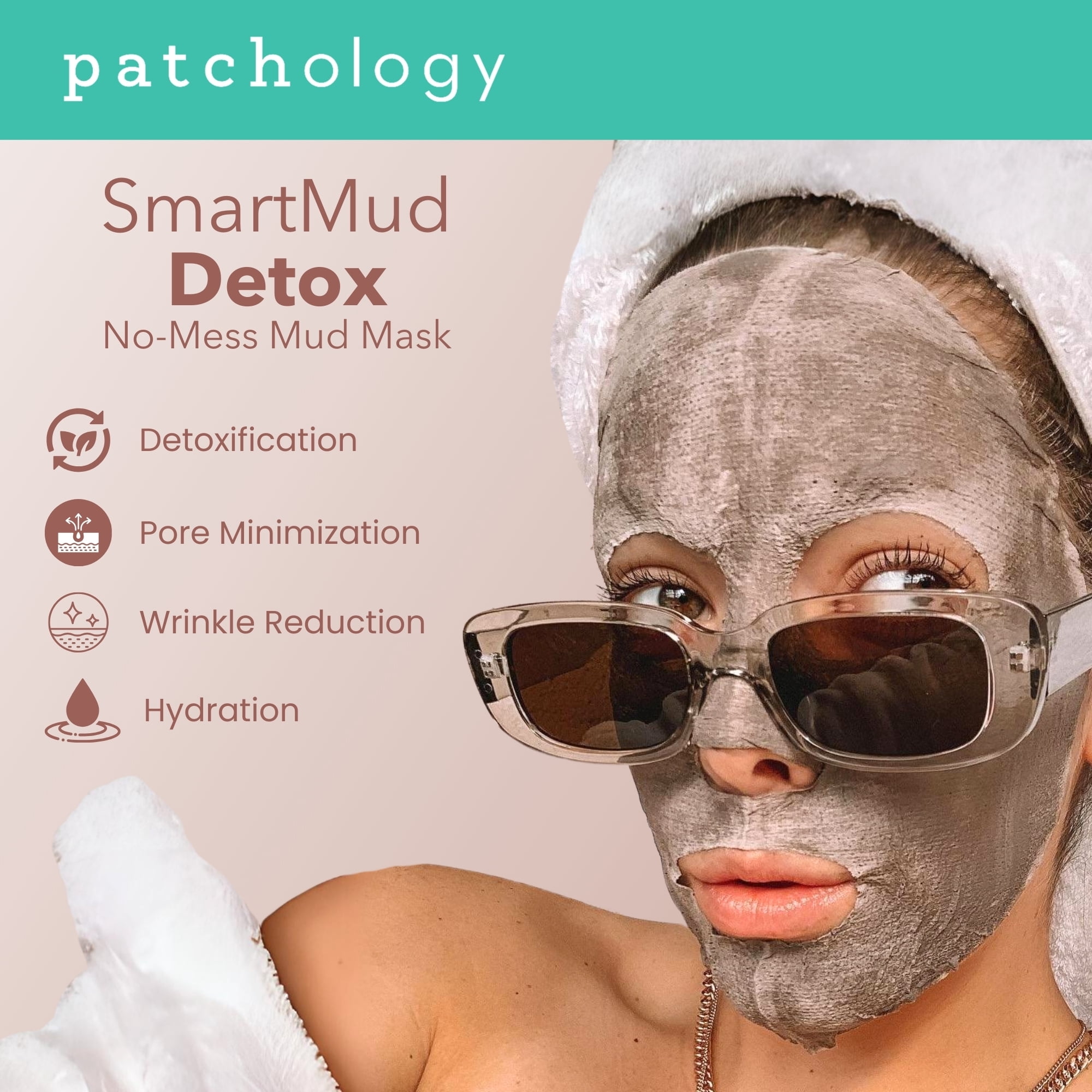 Patchology Smartmud Detox No Mess Mud Face Mask for Beauty Skincare, 0.54 oz