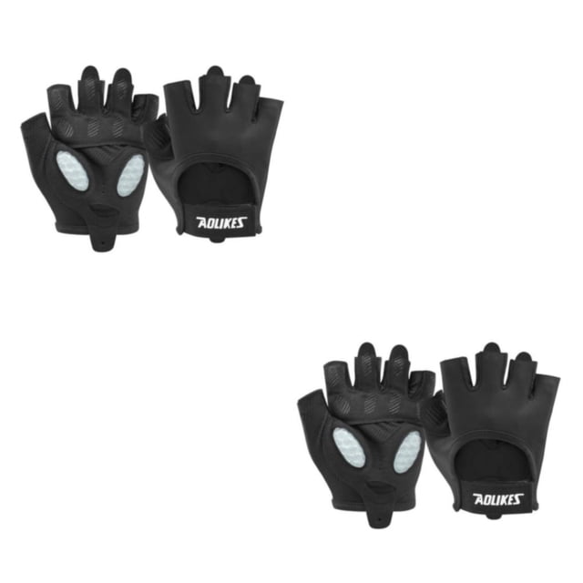 Guantes de Gimnasio Naiovety 2 uds Ajustable Transpirable Medio Dedo Negro Rosa Gris