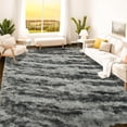 thumbnail image 2 of Wondo 5x8 Feet Area Rugs for Living Room Bedroom, Black Soft Fluffy Shaggy Bedside Carpet, Machine Washable Indoor Floor Rug for Kids Home Decor Aesthetic, 2 of 8