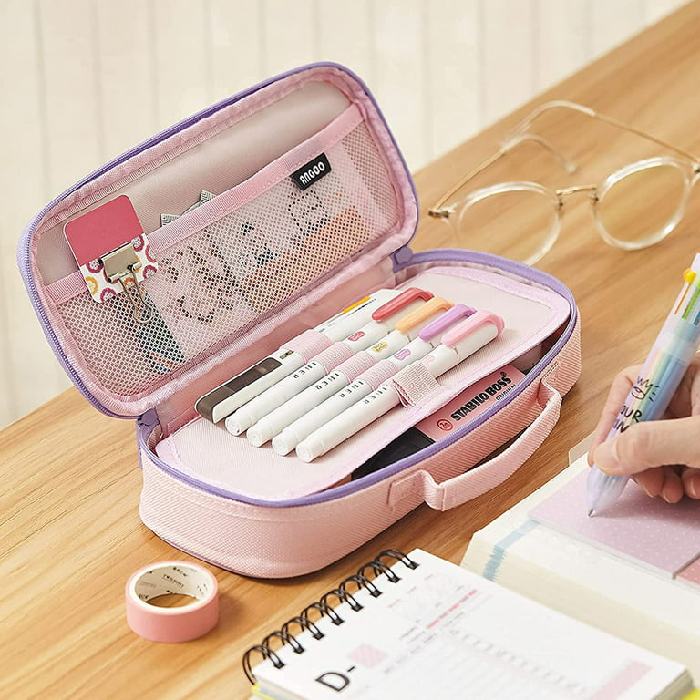 Big Zipper Unicorn Pencil Case Large Capacity Canvas for School – ChildAngle