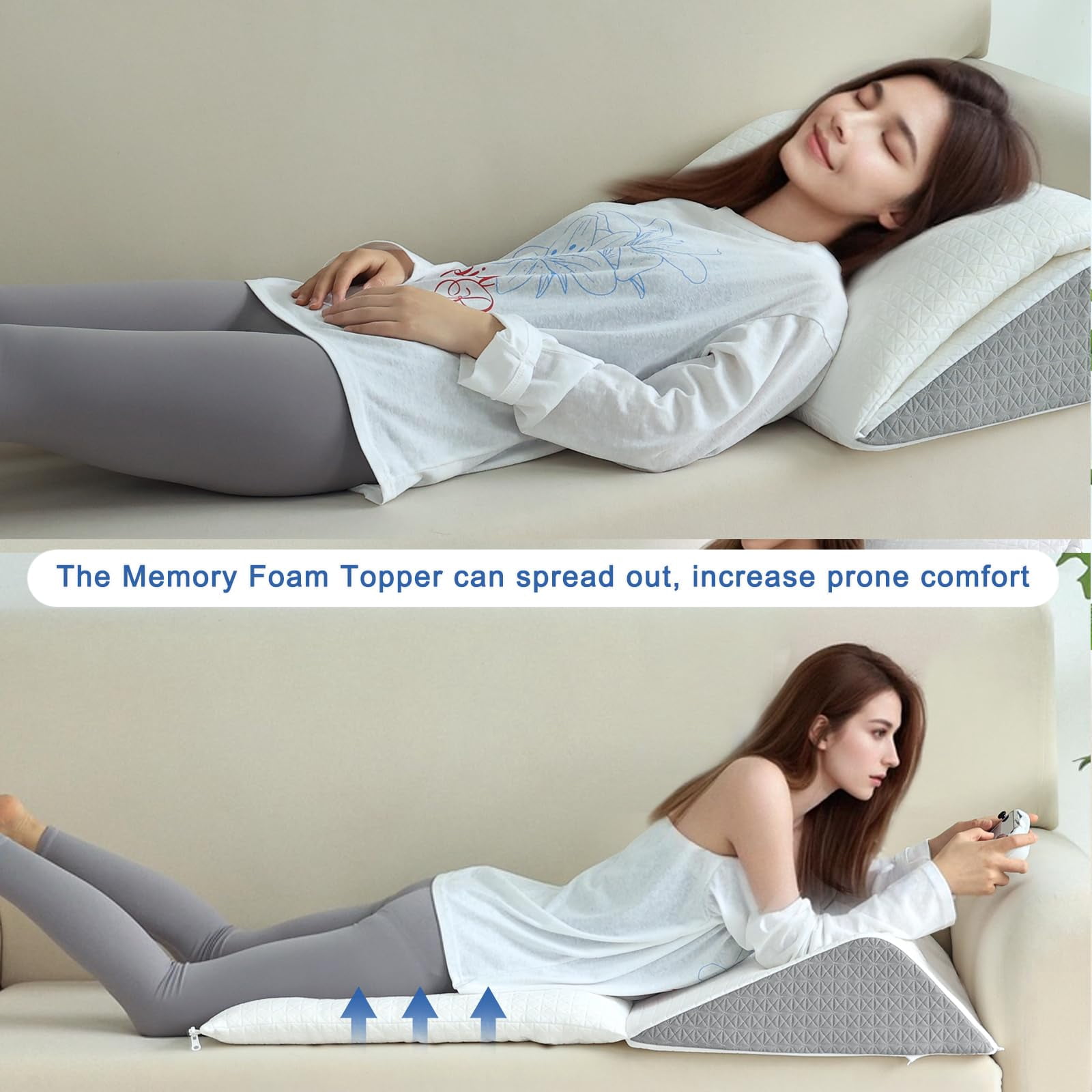 Shinnwa Knee Pillow Memory Foam Leg Wedge Pillow For Post Surgery Leg Elevation Knee Support