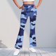 thumbnail image 1 of Pantalones largos con estampado de camuflaje para niñas, forro polar cálido, leggings casuales ligeramente acampanados, traje para niñas de 5 a 16 años., 1 of 6