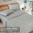 thumbnail image 4 of RUVANTI Organic Flannel Sheets King Size - 100% Cotton Double Brushed Bed Sheet Set - Deep Pocket 16 Inches - All Seasons Breathable, Extra Soft, Warm & Cozy - 4 Pieces - Spruce Blue, 4 of 8