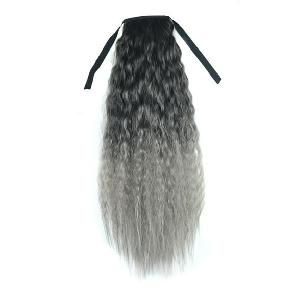 Hair Clips Hair Extensions Ponytail Hair Extension Clips Gradient Color Ribbon Wavy Curly Long Ponytail Horsetail Clip Hair Extensions