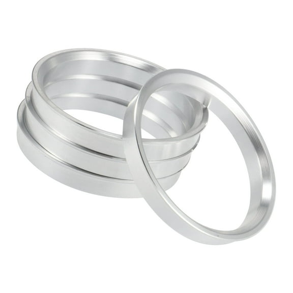 4pcs OD 71.5mm to ID 64.1mm Aluminium Alloy Car Hub Centric Rings Wheel Bore Center Spacer Silver Tone