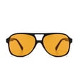 thumbnail image 2 of Gafas de sol estilo aviador vintage para mujer y hombre, gafas de sol estilo años 70, lentes amarillas de gran tamaño retro que brindan una protección superior, 2 of 5
