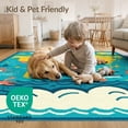 thumbnail image 4 of ODIKA 3'x5' Washable Area Rug Large Map Top Ocean Educational Explorer Playroom Classroom for Hallway, Laundry Room, Non-Slip, Flatweave, Easy Care, 4 of 7