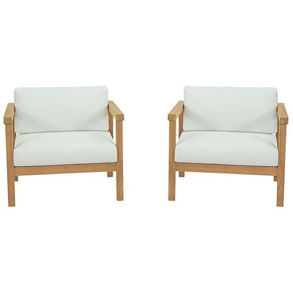 Afuera Living Patio Chair in Natural and White Finish (Set of 2)