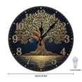 thumbnail image 3 of 2D Flat Wall Clock Art Print, Silent Non Ticking Battery Operated,Black & Gold Tree of Life Wall Clock Wall Clock 2D Print Decorative for Bathroom Kitchen Bedroom 10 Inch & 12 Inch, Ships Next Day，No, 3 of 10