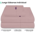thumbnail image 2 of Sabanas Lisas Ubbe, Tamaño Individual, Color Rosa Palido, 3 Piezas, 2 of 7