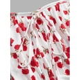 thumbnail image 3 of White Cherry Print Fit & Flare Mini Dress With Spaghetti Straps And Tie Front, 3 of 5