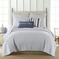 thumbnail image 2 of Levtex Home - Tobago Stripe Blue Quilt Set - Full/Queen Quilt + Two Standard Pillow Shams - White, Blue - Quilt Size (88x92in.) and Pillow Sham Size (26x20in.) - Reversible - Cotton Fabric, 2 of 11