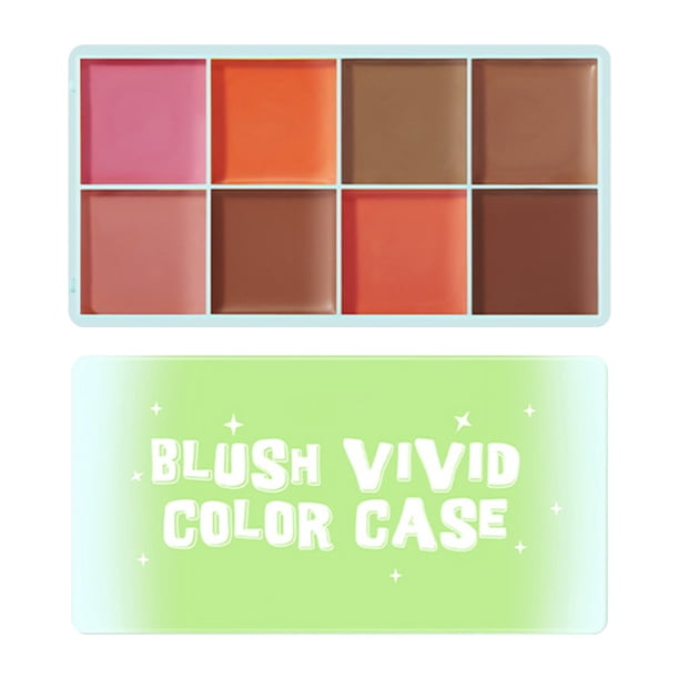 Pisexur Belleza Maquillaje Disco de ojos de 8 colores en crema, brillo facial, contorno de alto brillo, iluminador facial de 8 tonos, brillo rosa cobre, efecto luminoso cospara mujeres y hombres