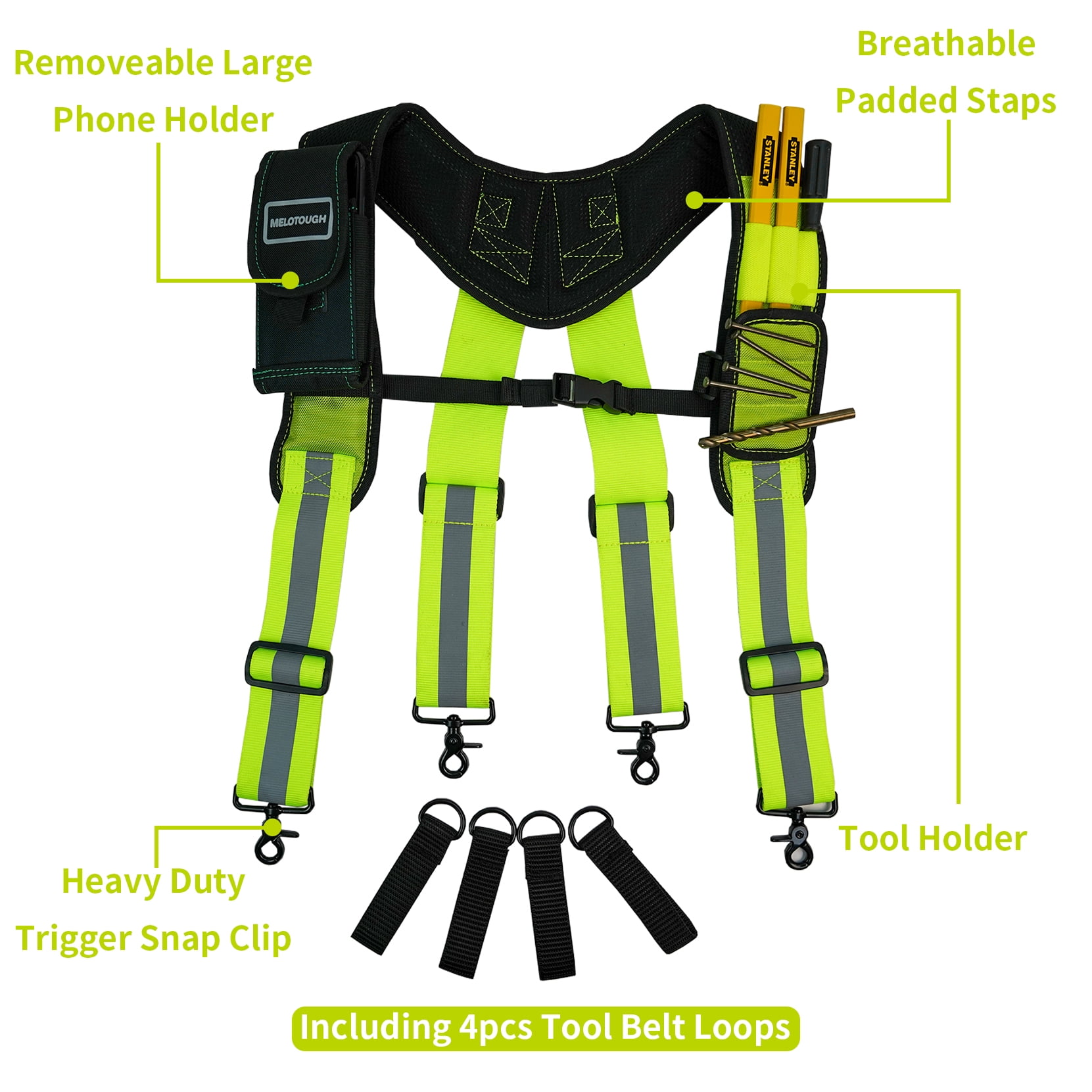 MELOTOUGH Tool Belt Suspenders Contruction Bag Suspenders
