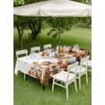 thumbnail image 3 of Outdoor Tablecloth with Umbrella Hole and Zipper, Easter Bunny Rectangle Table Cloth 60x102 Inch Waterproof Tablecloth, Brown Eggs Floral Rabbits Farmhouse Dots Plaid Picnic Table Cover for Patio, 3 of 7
