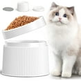 TRAHOOElevated Cat Food Bowl Cat Dish, Tilted Pet Feeding Station with