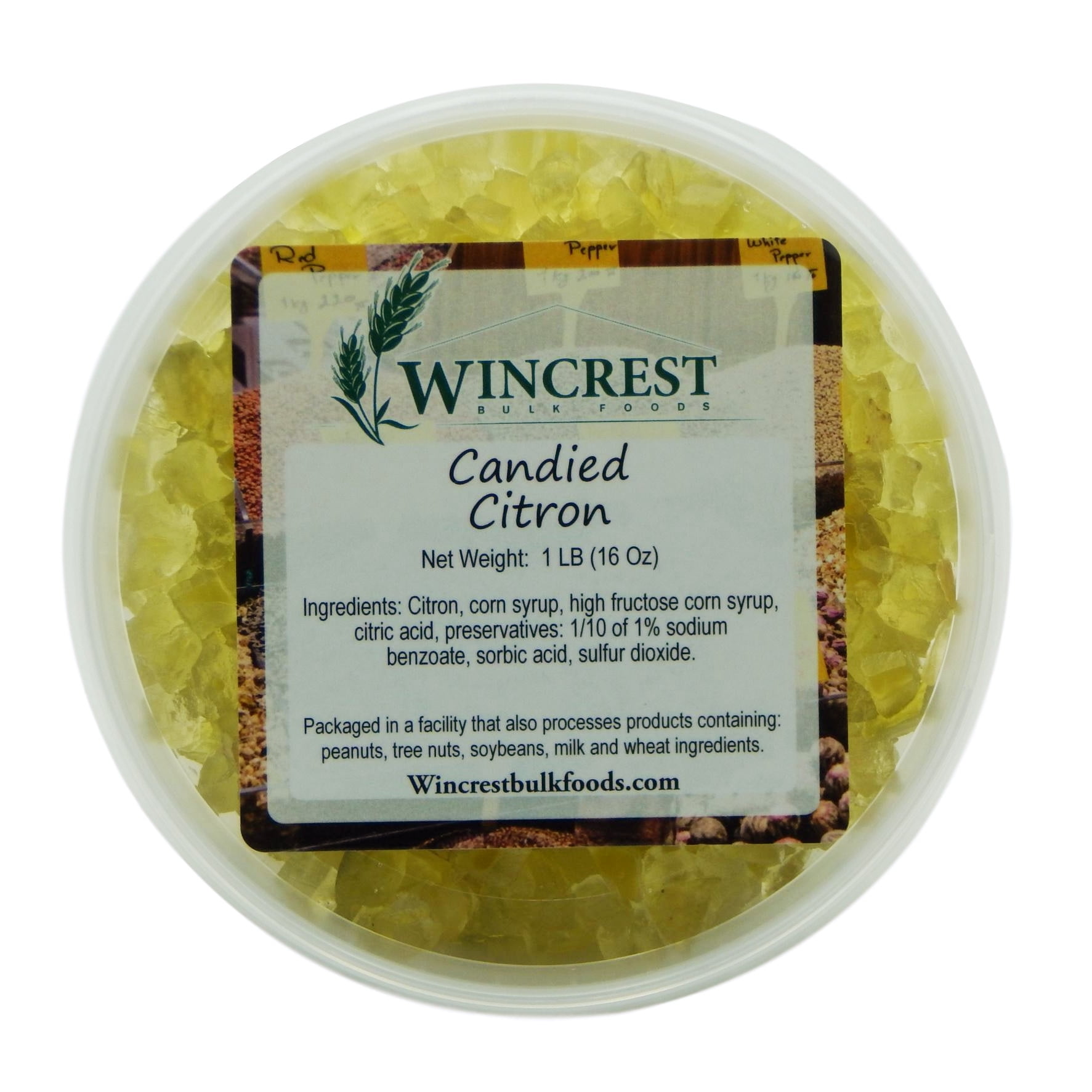 Candied Diced Citron Glazed Fruit 1 Pound Tub